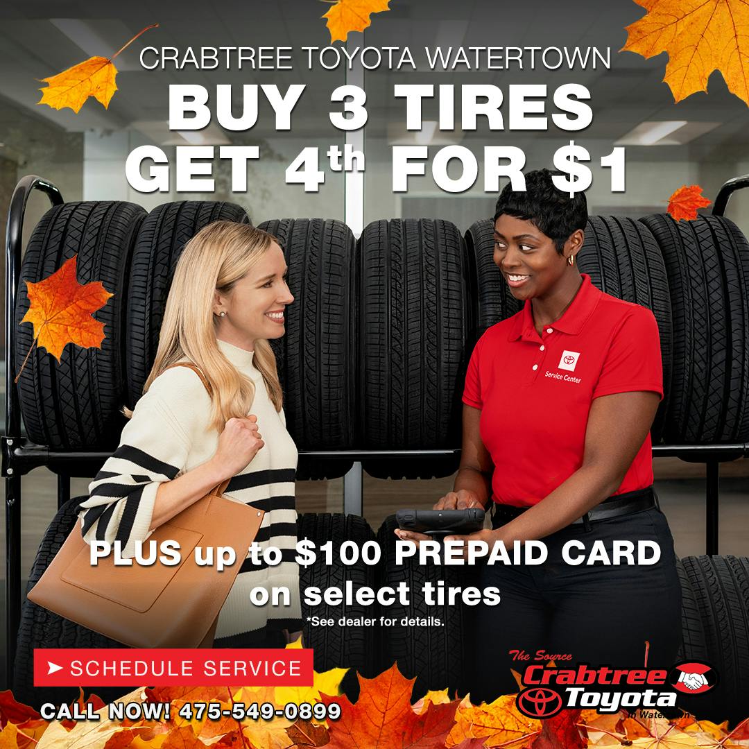 Buy 3 Tires get 4th for $1 | Crabtree Toyota