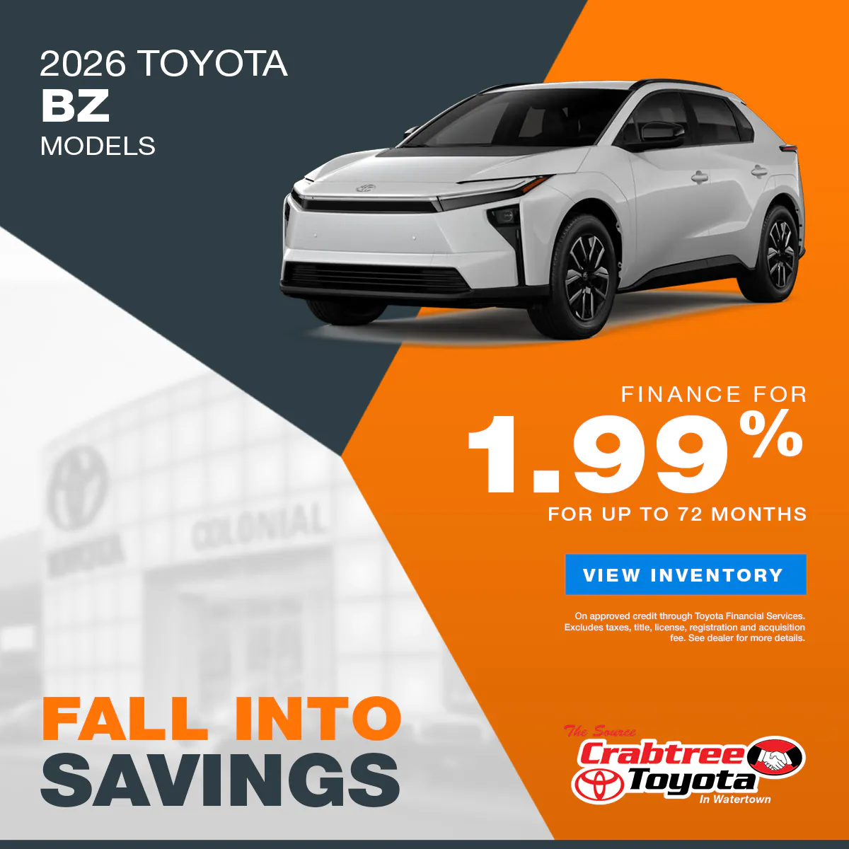 2026 Toyota bZ Finance Offer | Crabtree Toyota