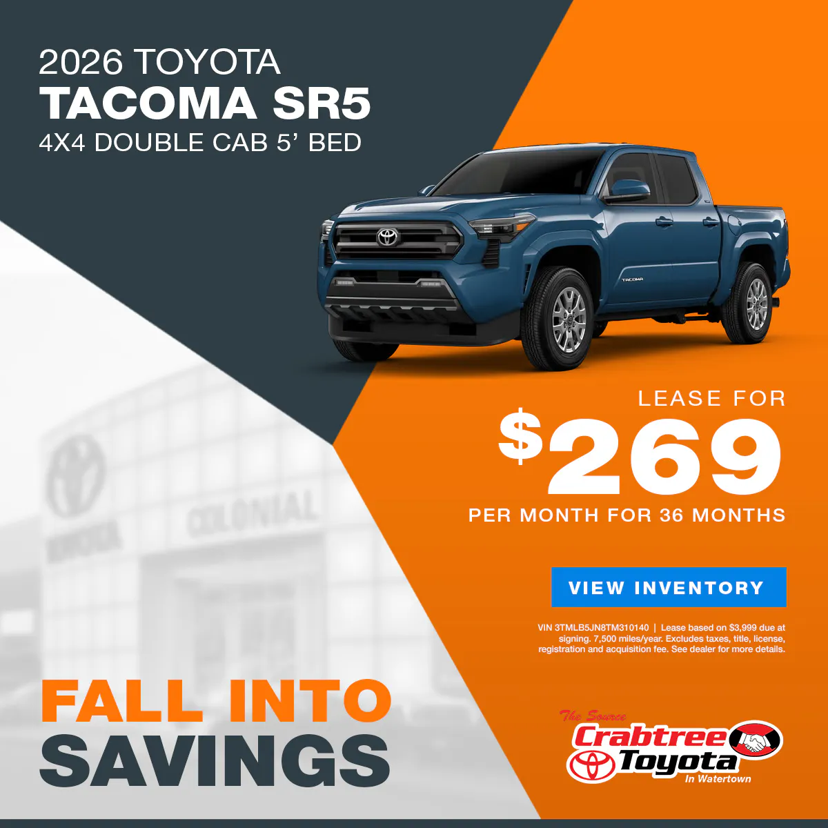 2026 Toyota Tacoma Lease Offer | Crabtree Toyota