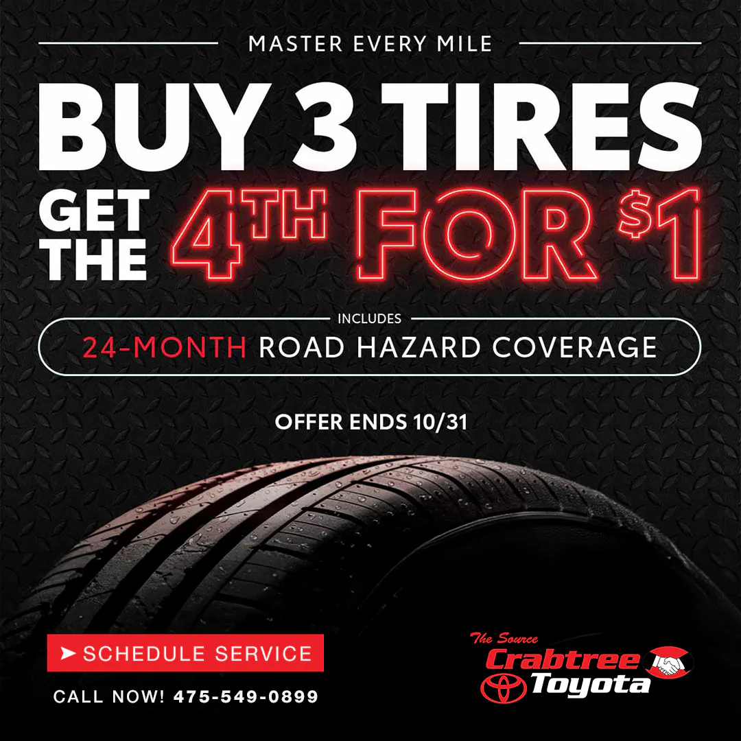Buy 3 Tires get 4th for $1 | Crabtree Toyota