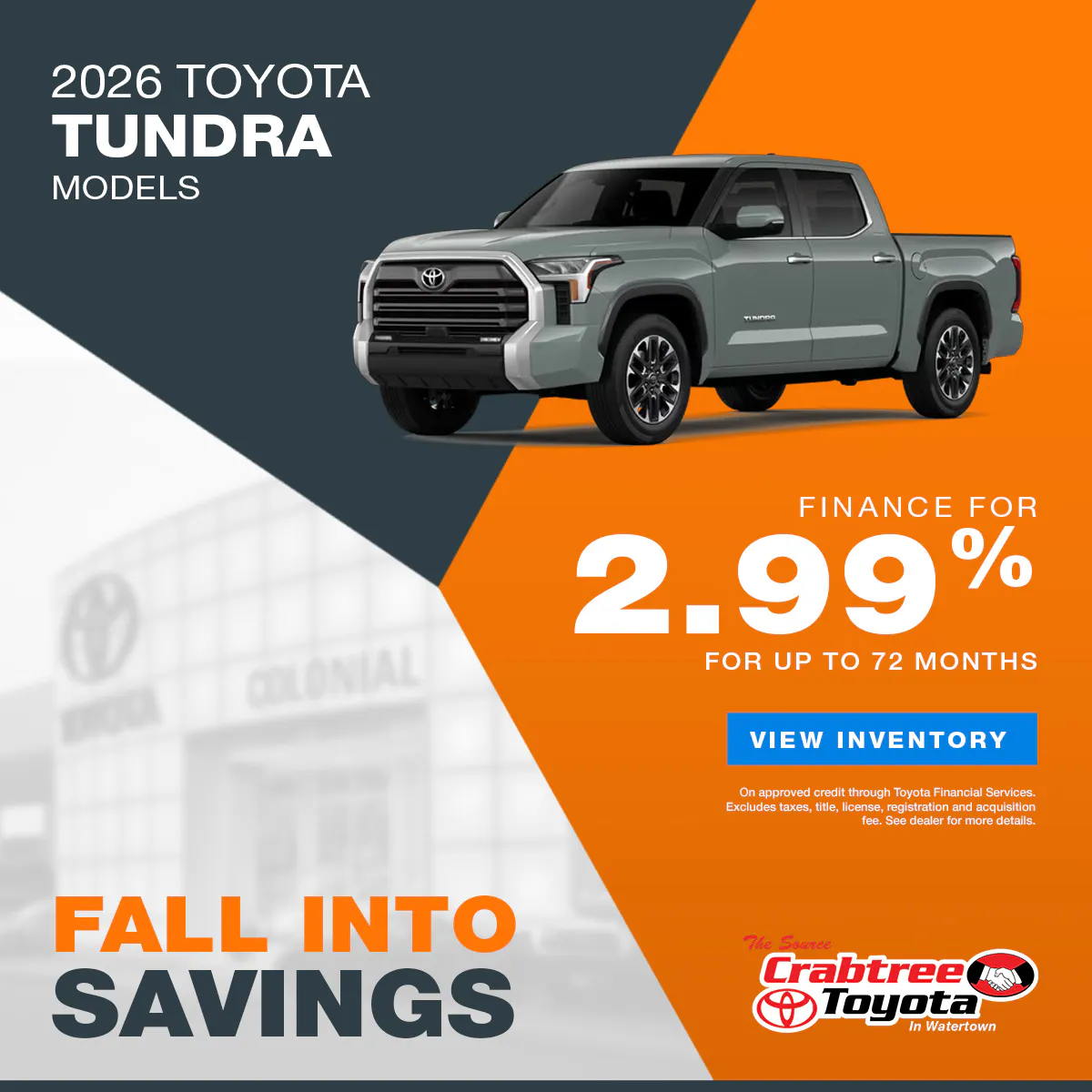 2026 Toyota Tundra Finance Offer | Crabtree Toyota