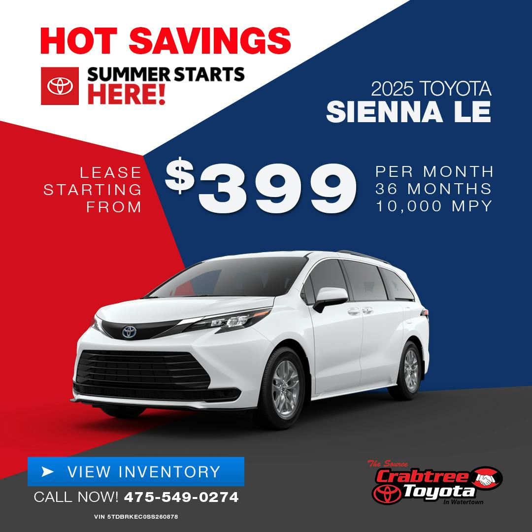 Toyota Sienna Lease Offer | Crabtree Toyota