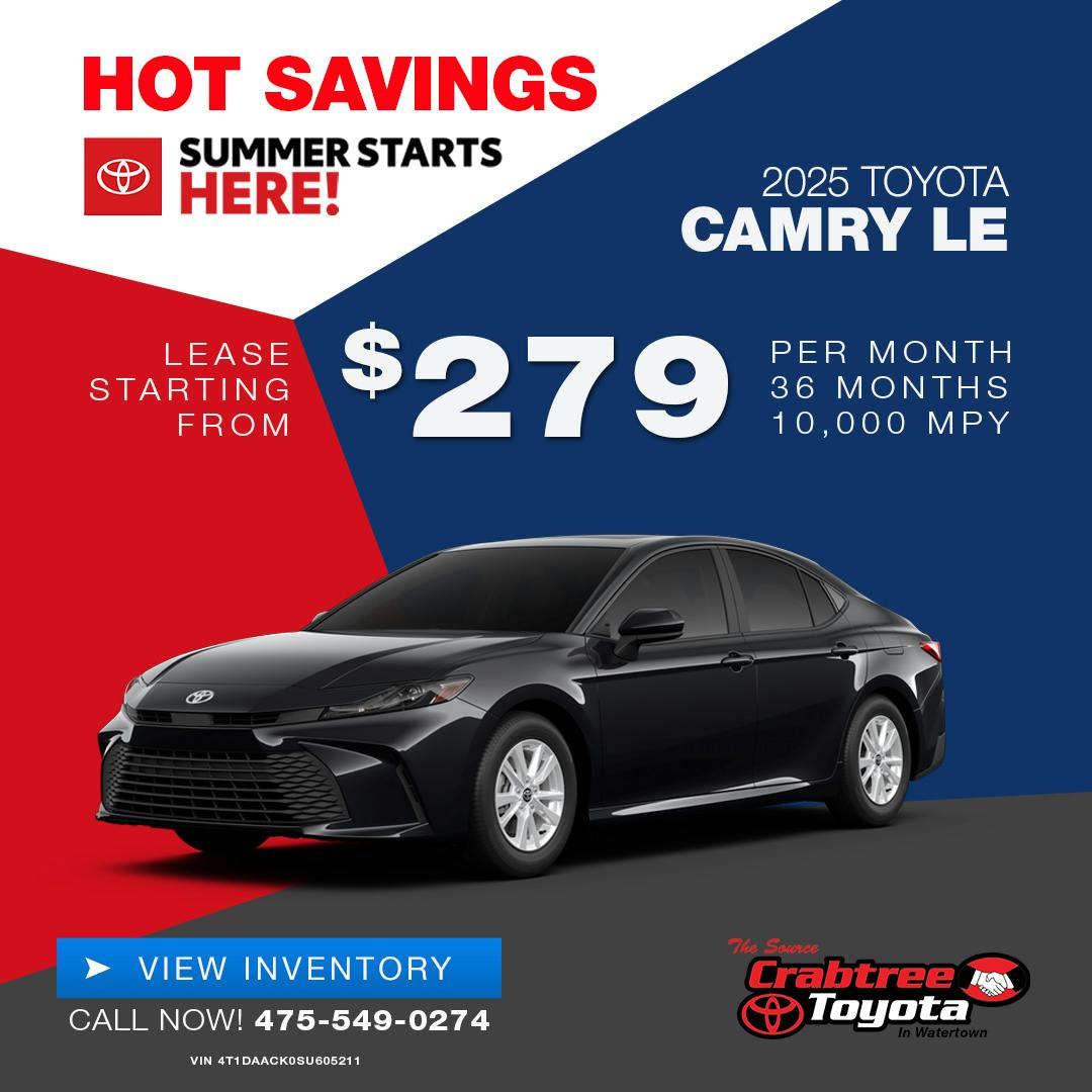 2025 Toyota Camry Lease Offer | Crabtree Toyota
