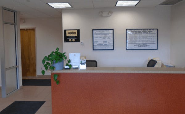 the front desk of the Collision Center at