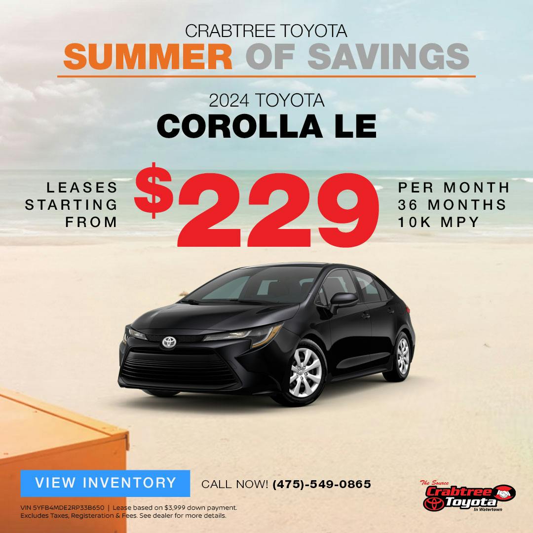 Toyota Corolla Lease Offer | Crabtree Toyota