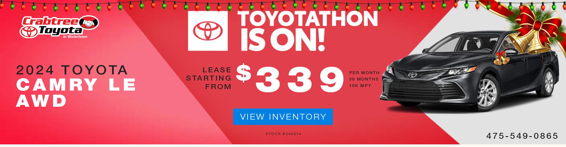 TOYOTA CAMRY LE LEASE OFFER
