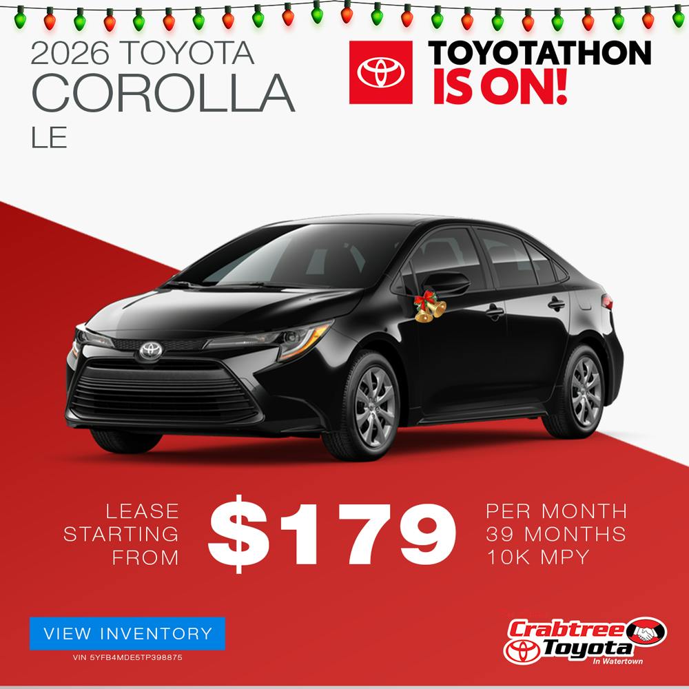 2026 Toyota Corolla Lease Offer | Crabtree Toyota
