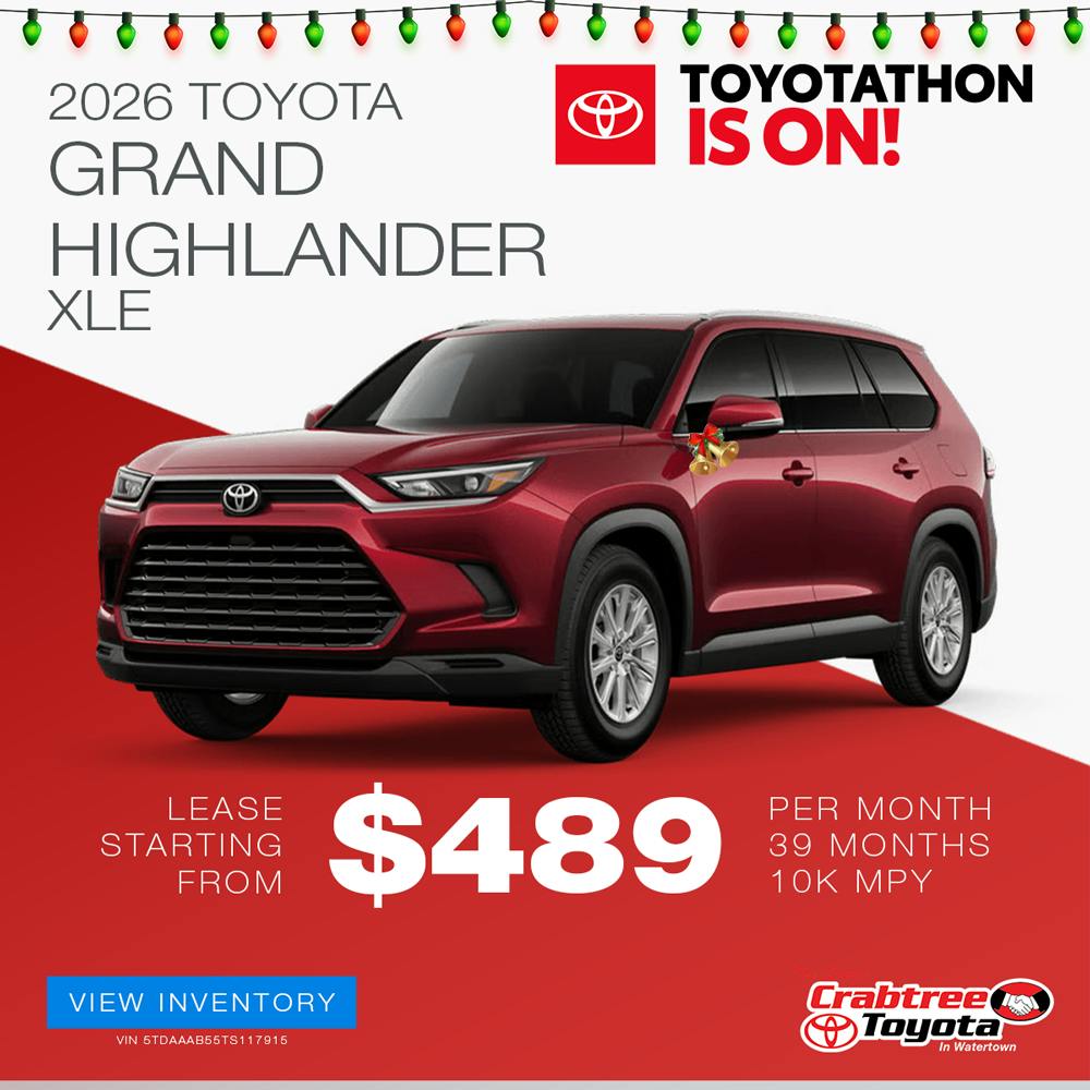 2026 Toyota Grand Highlander Lease Offer | Crabtree Toyota