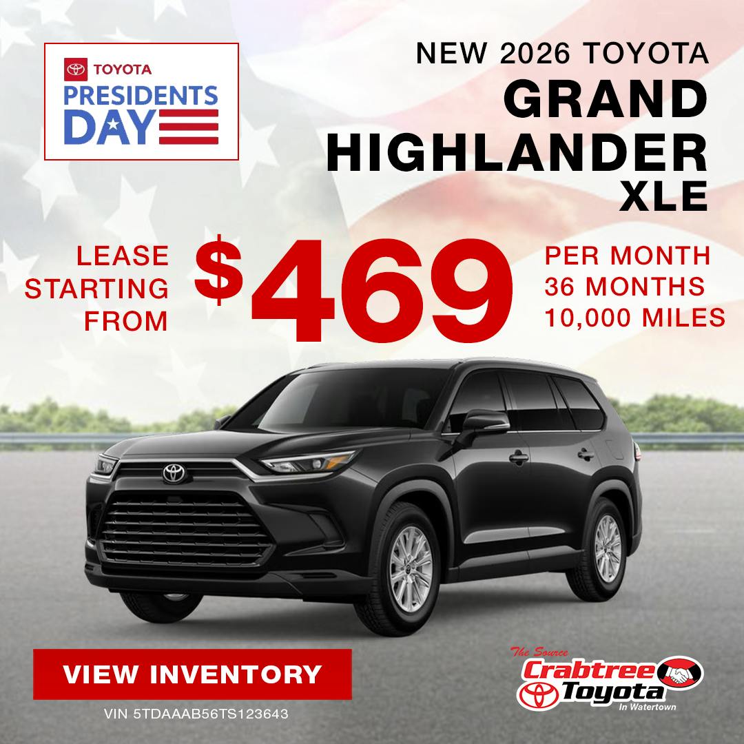 2026 Toyota Grand Highlander Lease Offer | Crabtree Toyota