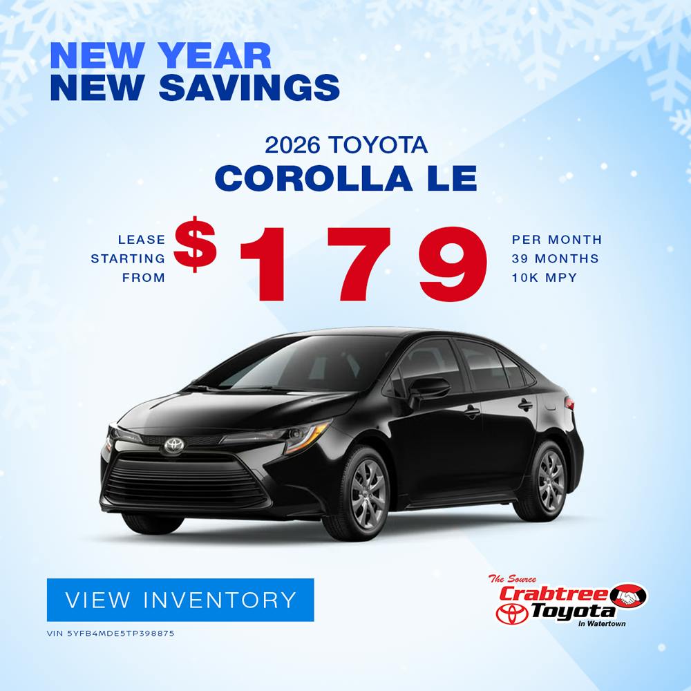2026 Toyota Corolla Lease Offer | Crabtree Toyota