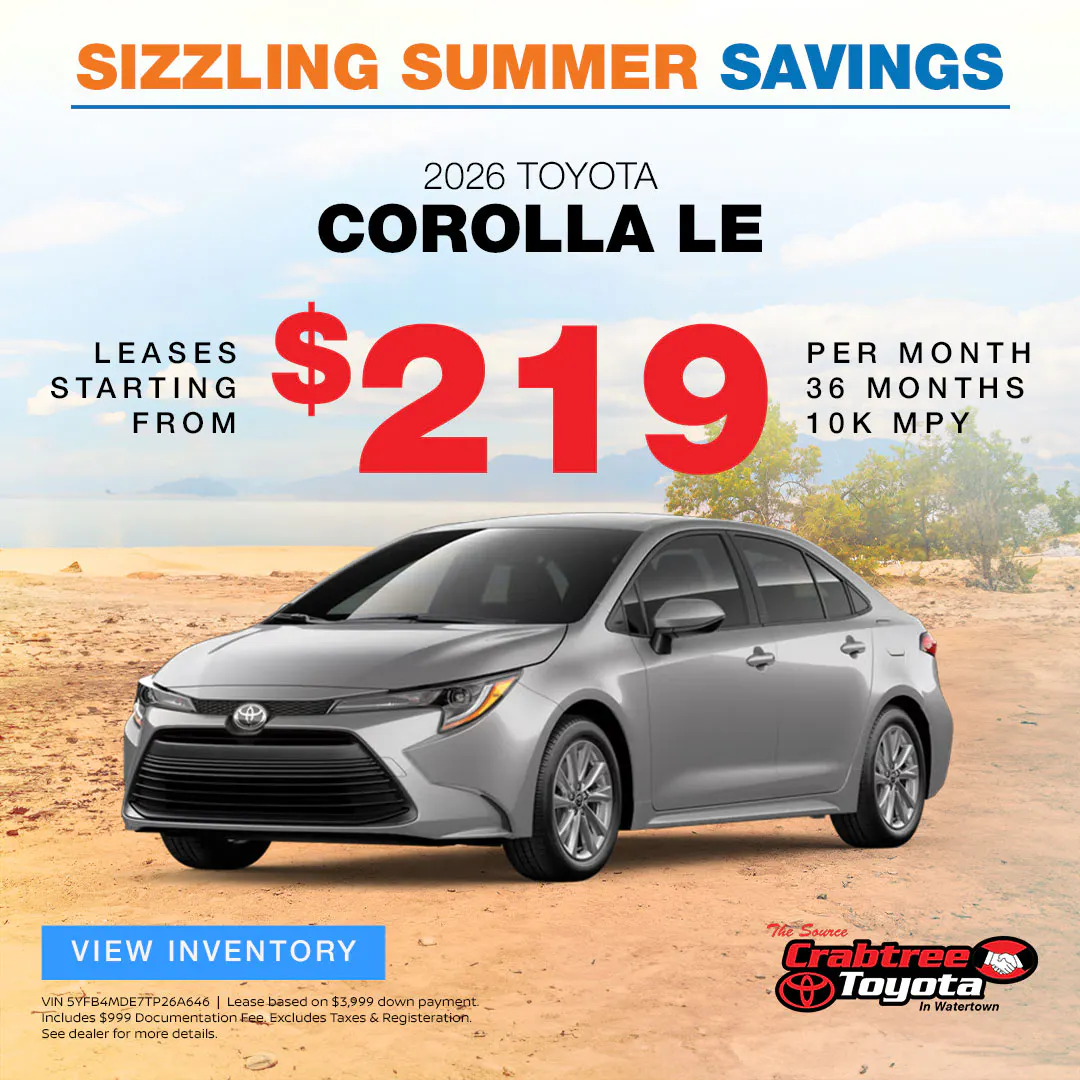 2026 Toyota Corolla Lease Offer | Crabtree Toyota