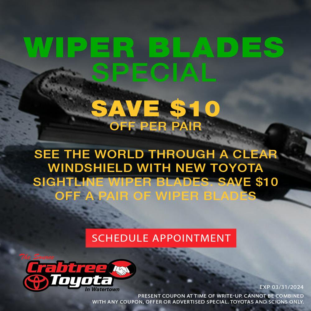 $10 Off Pair Toyota Wiper Blades | Crabtree Toyota