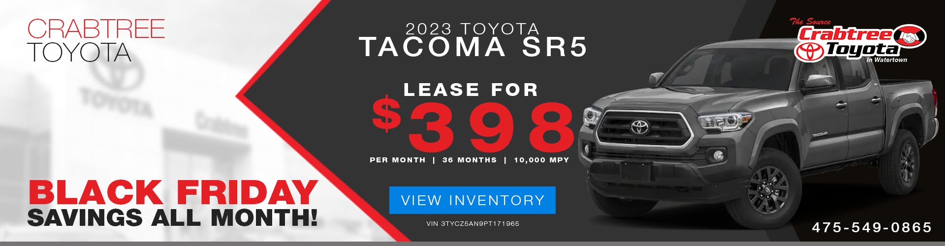 TOYOTA TACOMA SR5 Double Cab LEASE OFFER