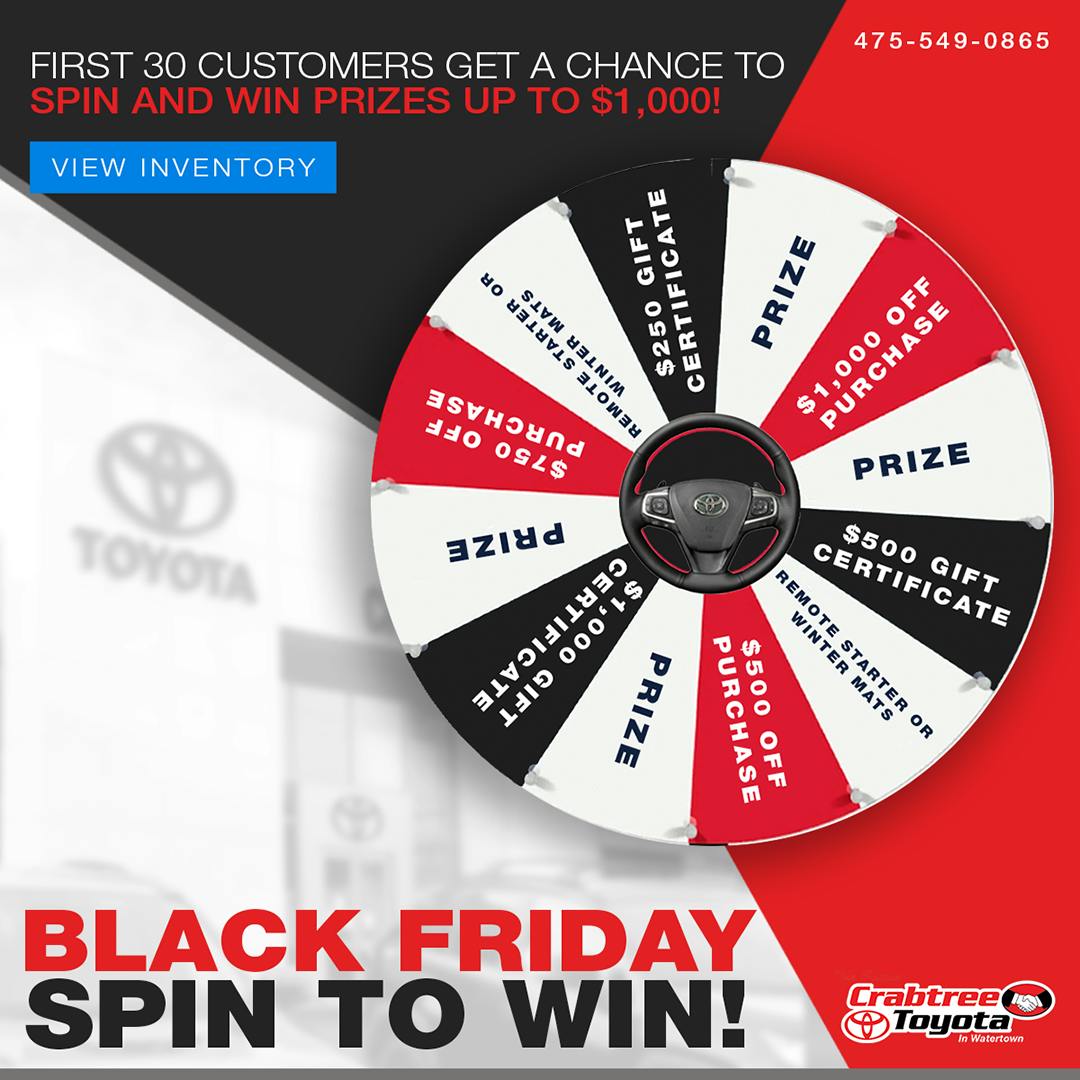Black Friday Toyota Spin To Win Offer