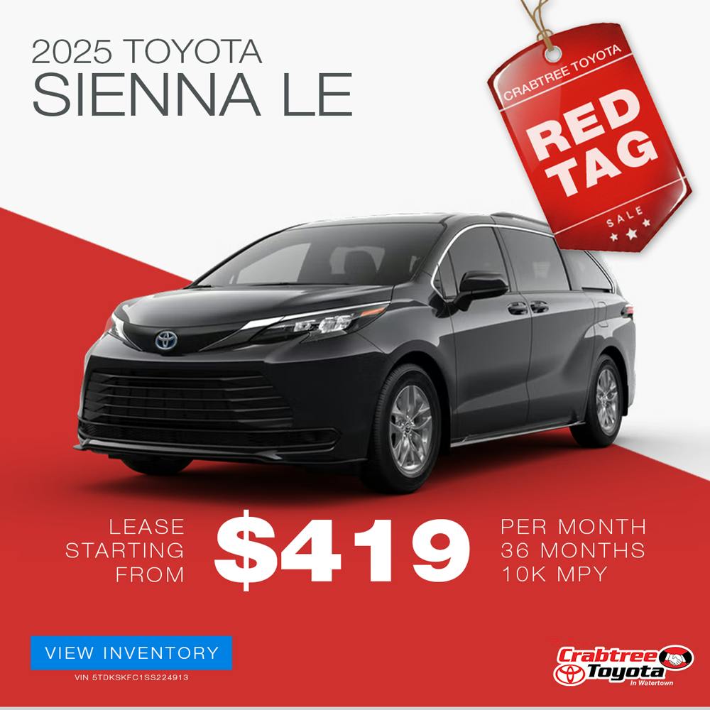 2025 Toyota Sienna Lease Offer | Crabtree Toyota