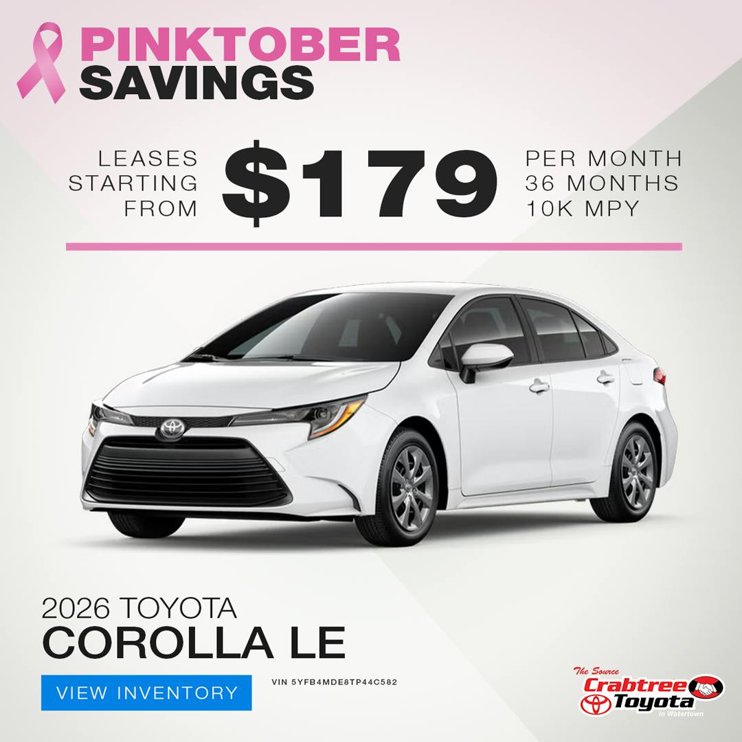 2026 Toyota Corolla Lease Offer | Crabtree Toyota