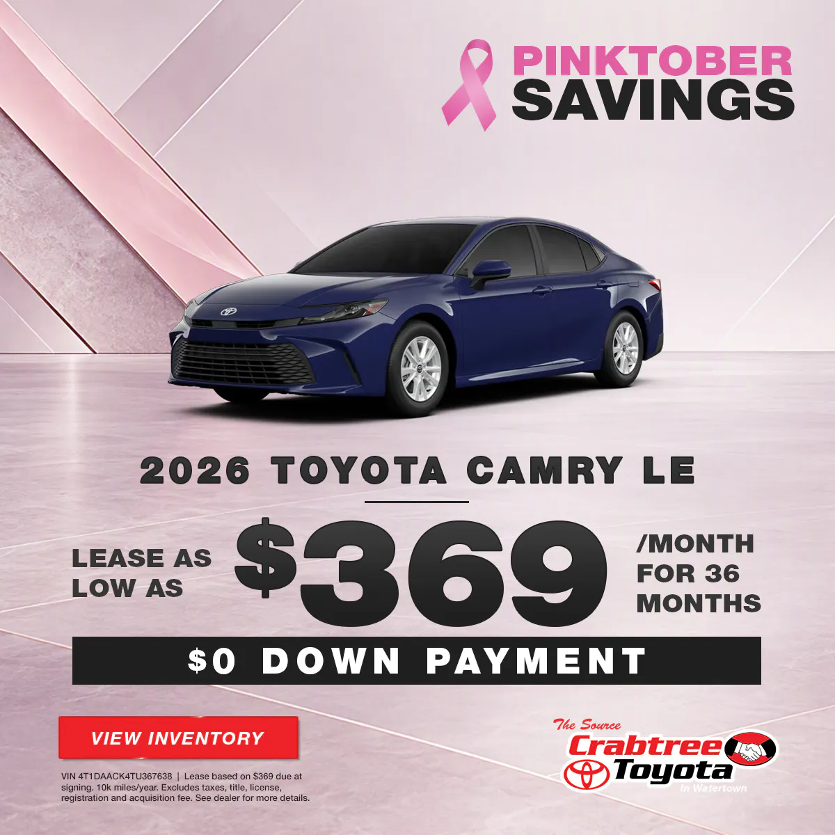 2026 Toyota Camry Lease Offer | Crabtree Toyota