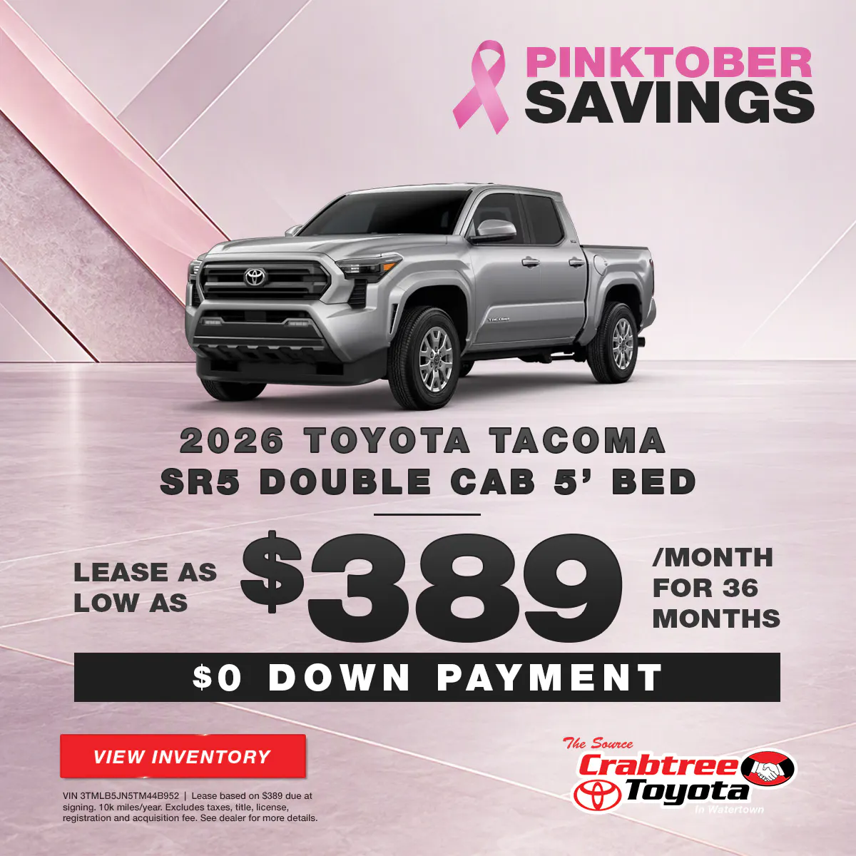 2026 Toyota Tacoma Lease Offer | Crabtree Toyota