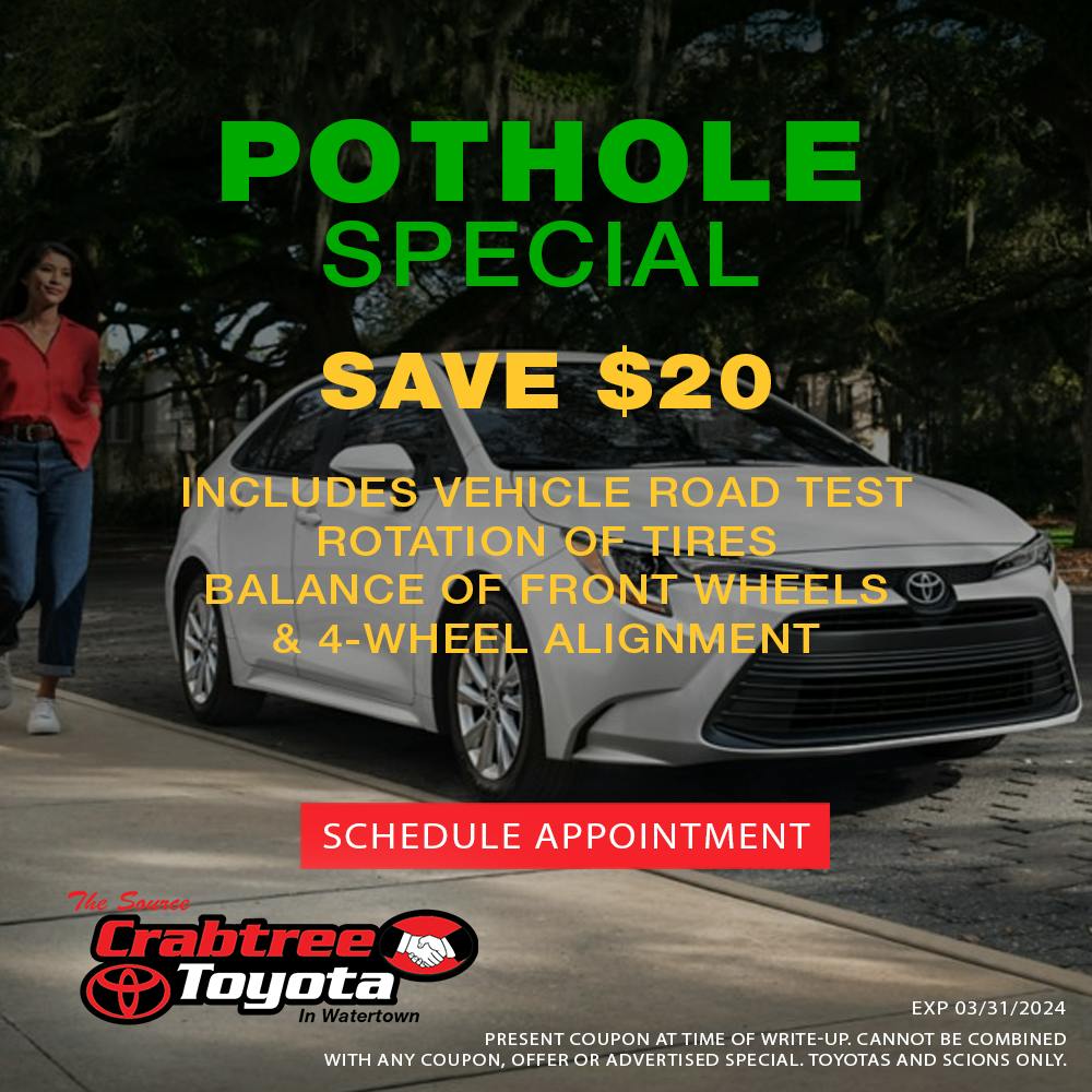 Pot Hole & Alignment Special | Crabtree Toyota