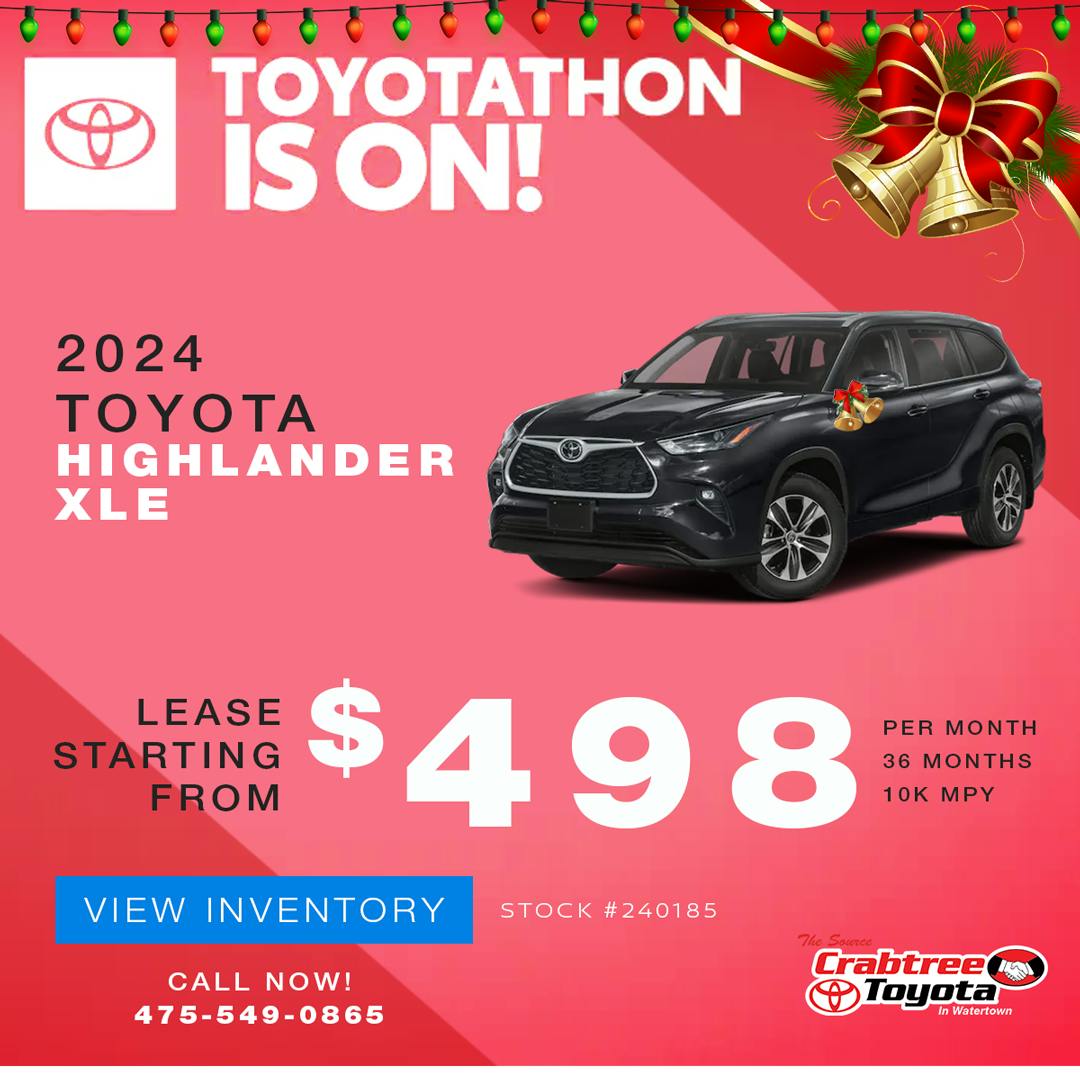TOYOTA HIGHLANDER XLE LEASE OFFER