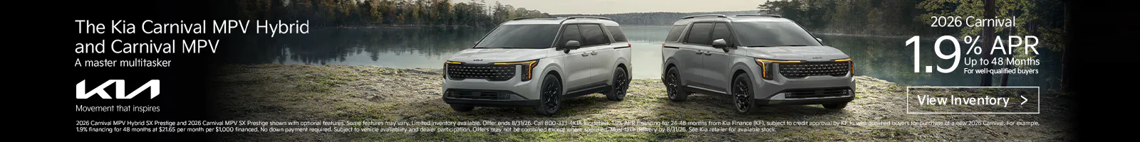 2026 Carnival MPV and Carnival MPV Hybrid