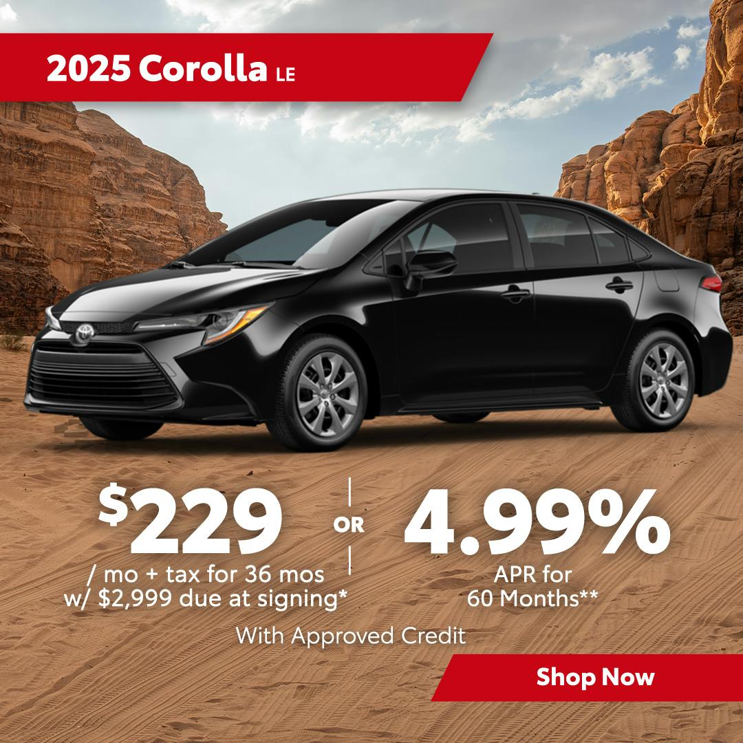 New 2025 Toyota Corolla Lease For $229