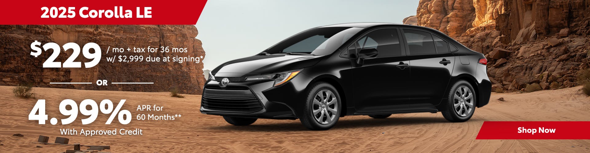 New 2025 Toyota Corolla Lease For $229