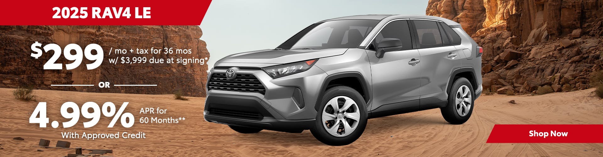 New 2025 Toyota RAV4 Lease $299