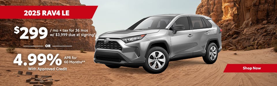 New 2025 Toyota RAV4 Lease $299 | David Wilson's Toyota of Las Vegas