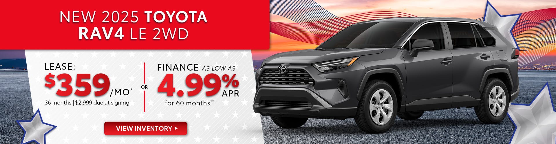 New 2025 Toyota RAV4 Lease $359