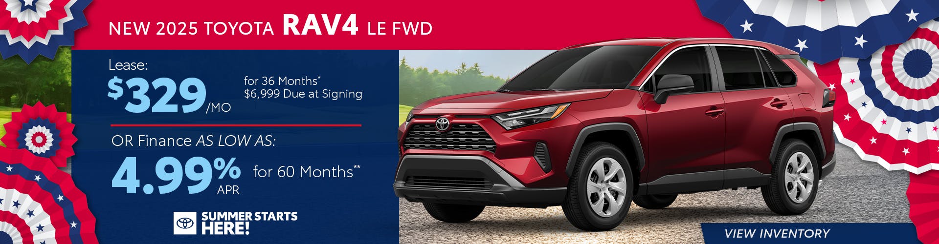 New 2025 Toyota RAV4 Lease For $329