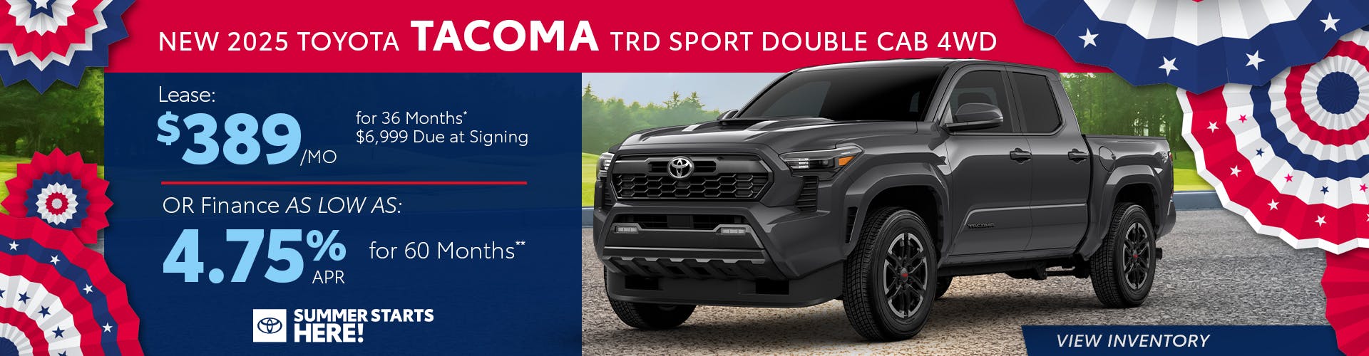 New 2025 Toyota Tacoma Lease For $389