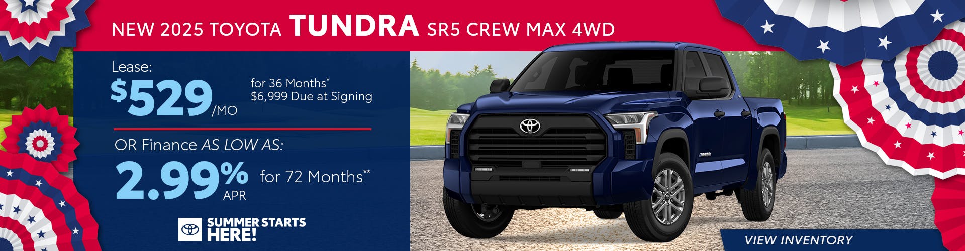 New 2025 Toyota Tundra Lease For $529