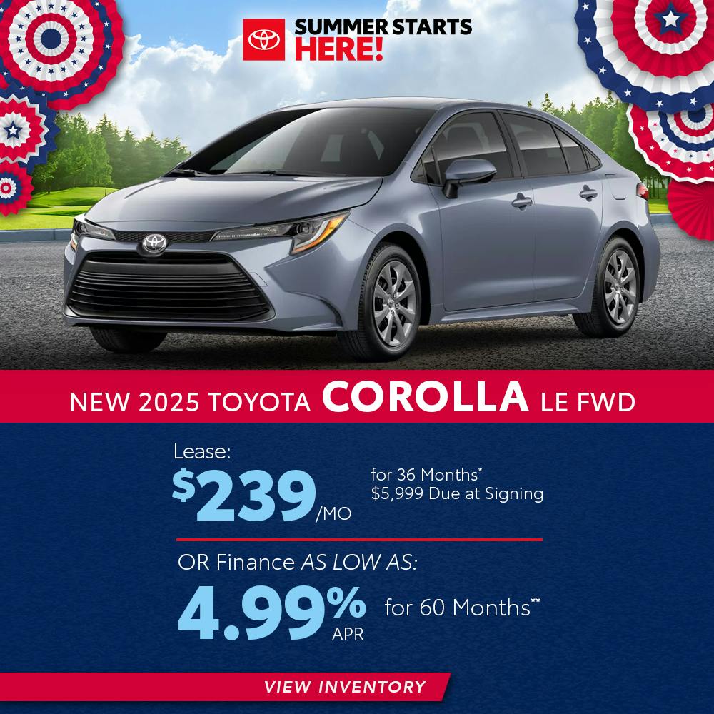 New 2025 Toyota Corolla Lease For $239
