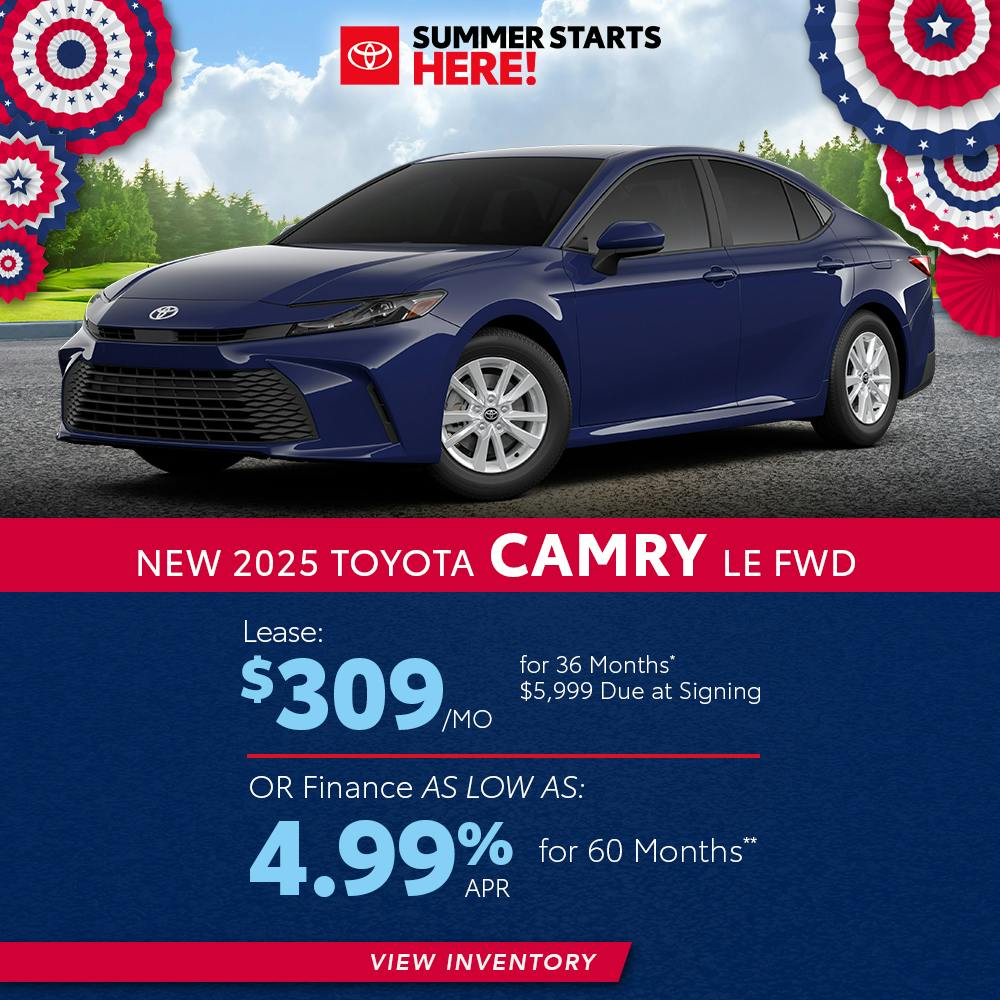 New 2025 Toyota Camry Lease For $309