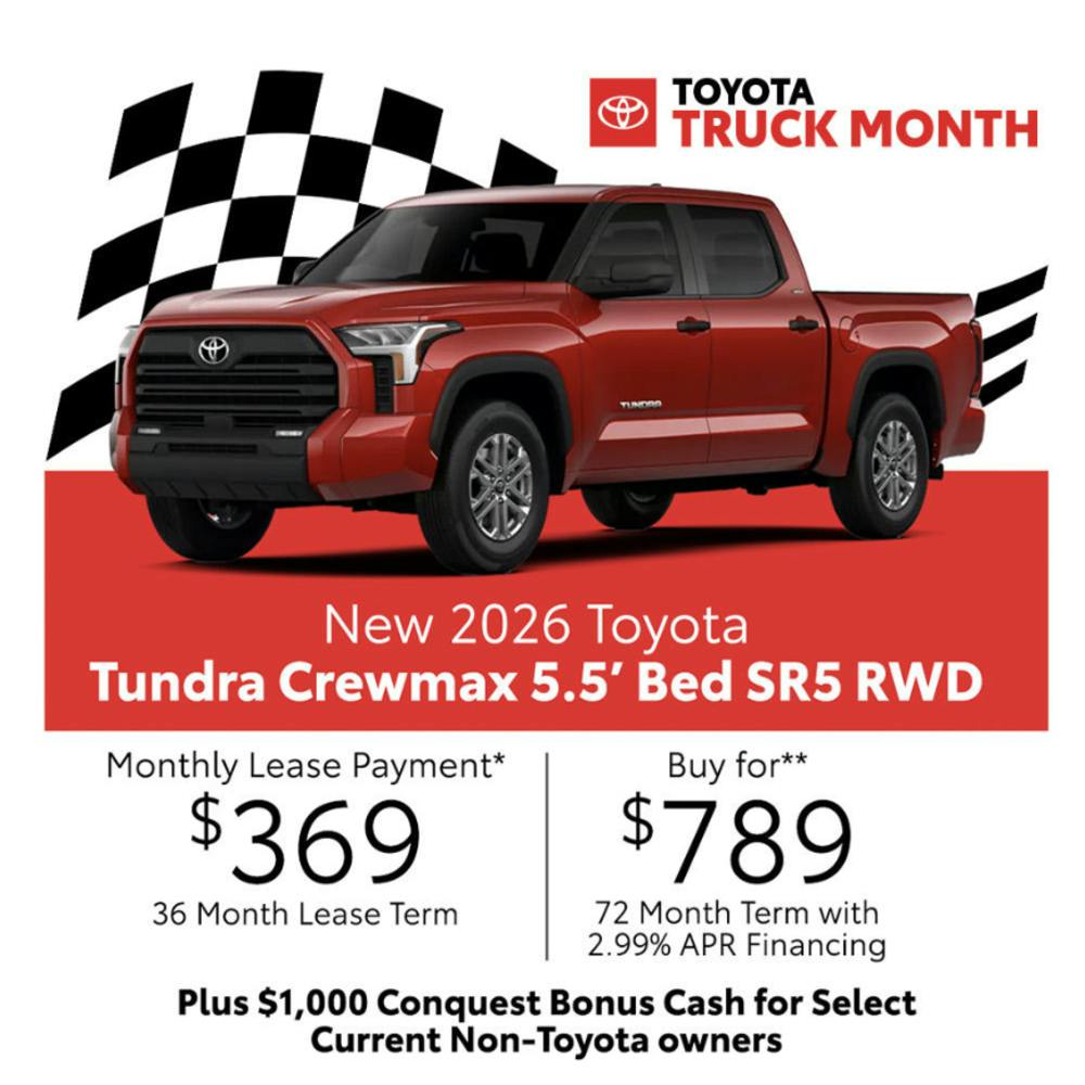 New 2026 Toyota Tundra Crewmax 5.5′ Bed SR5 RWD | Daytona Toyota