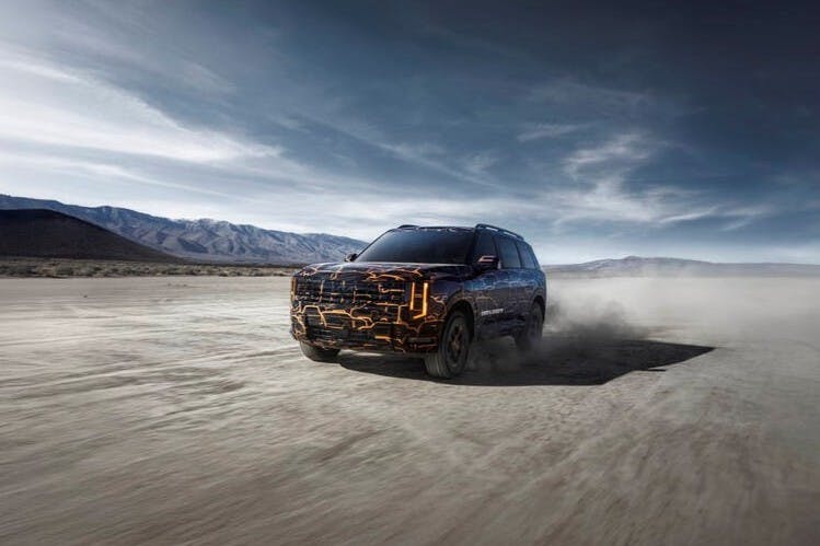 Kia Teases Camo Telluride Design Ahead of Global Debut