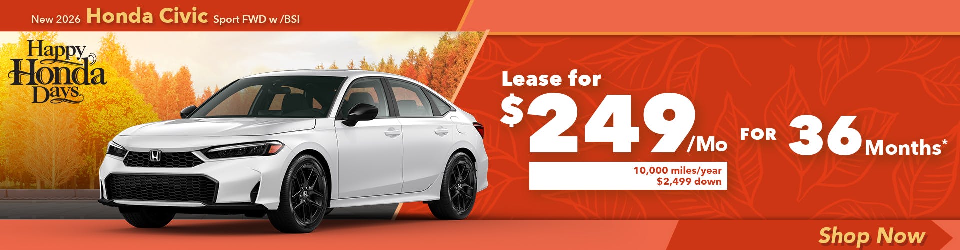 New 2026 Honda Civic Sport FWD w /BSI