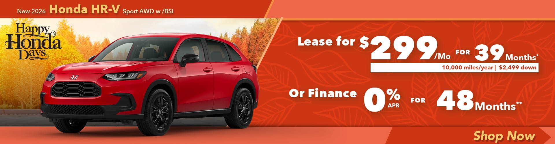 New 2026 Honda HR-V Sport AWD w /BSI