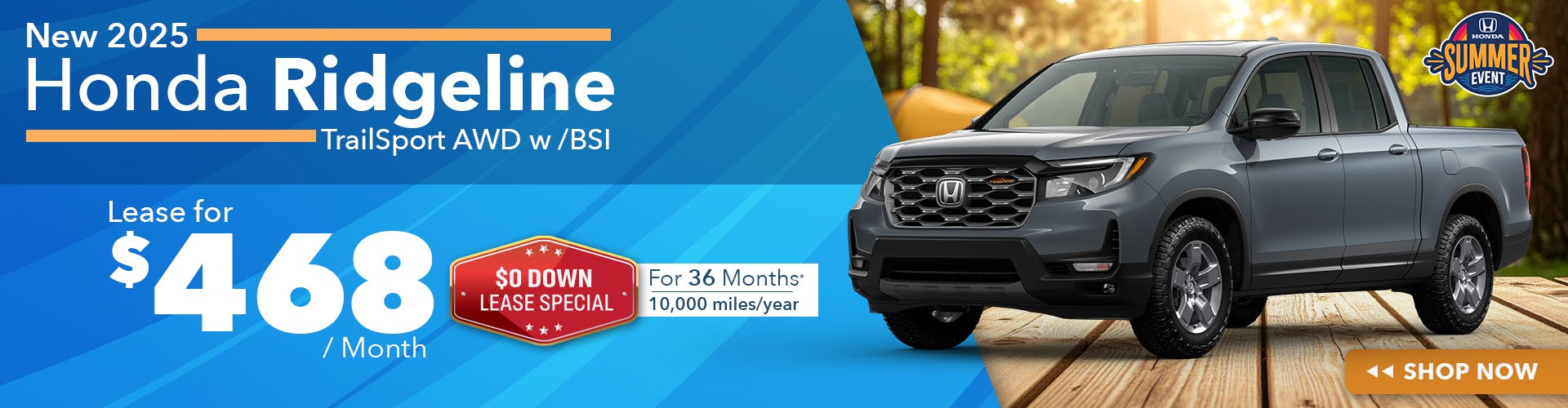 New 2025 Honda Ridgeline TrailSport AWD w /BSI