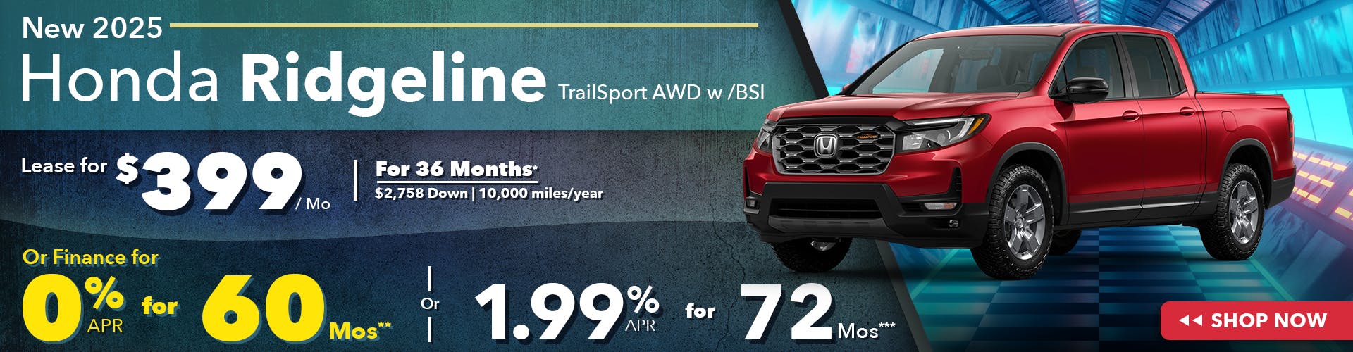 New 2025 Honda Ridgeline TrailSport AWD w /BSI
