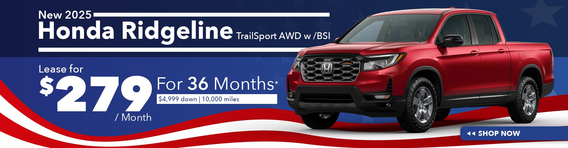 New 2025 Honda Ridgeline TrailSport AWD w /BSI