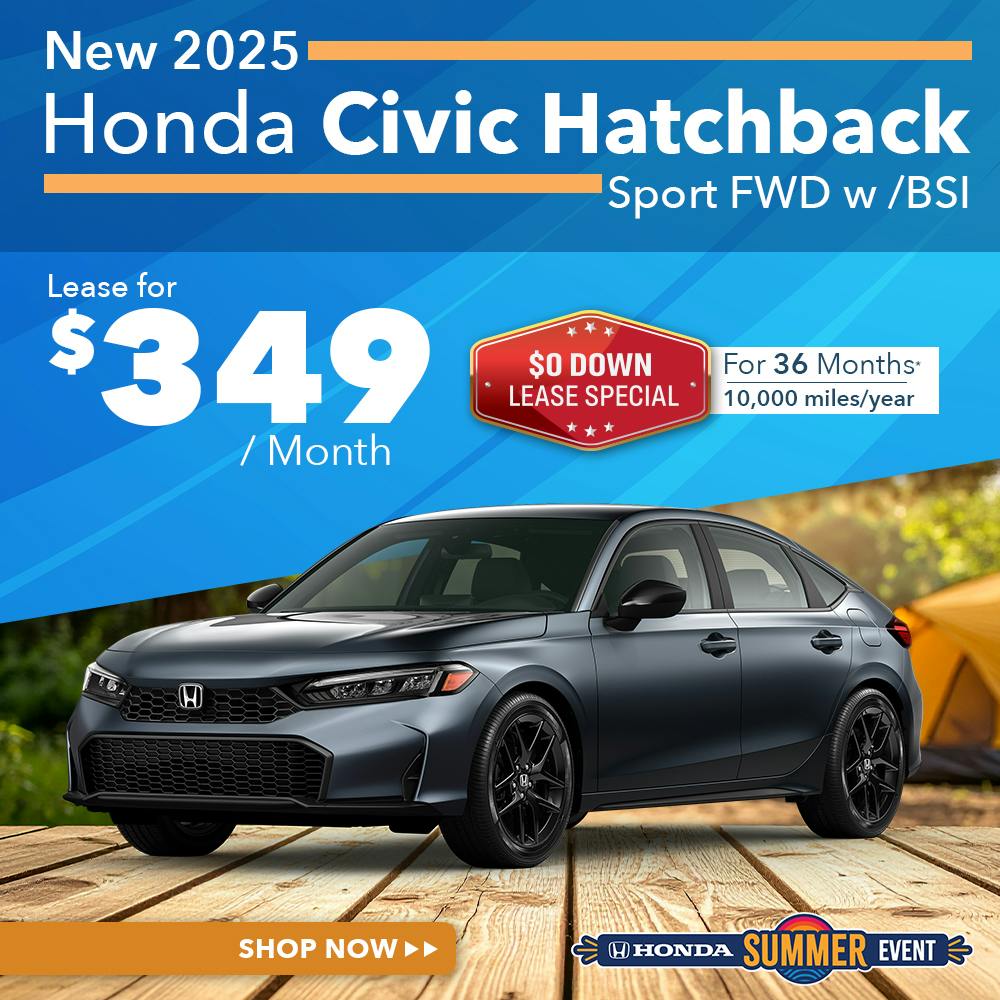 New 2025 Honda Civic Hatchback Sport FWD w /BSI