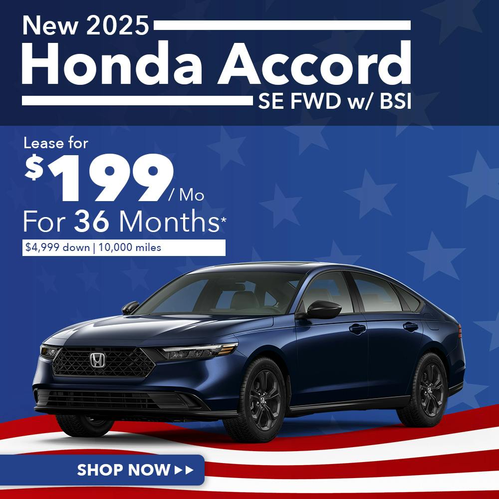 New 2025 Honda Accord SE FWD w/ BSI