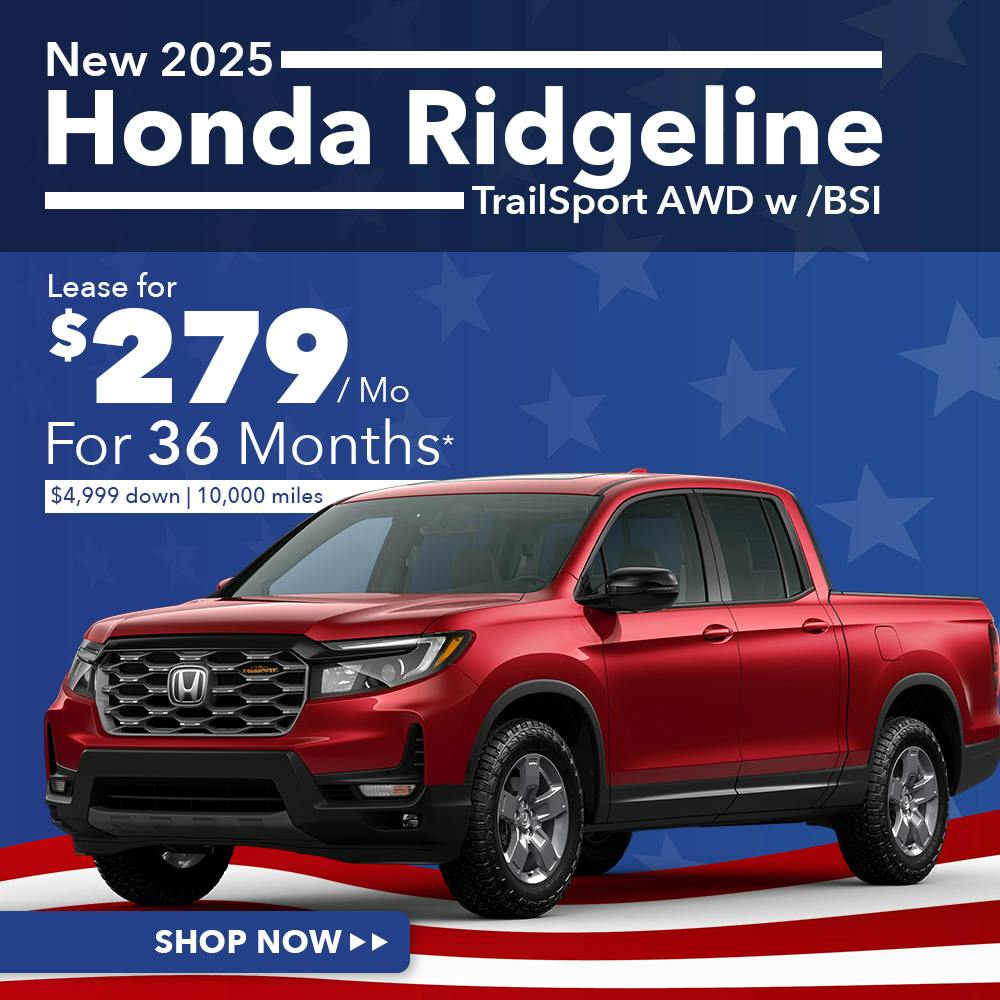 New 2025 Honda Ridgeline TrailSport AWD w /BSI