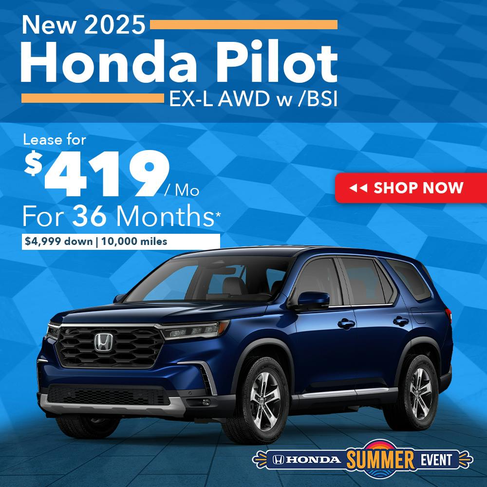 New 2025 Honda Pilot EX-L AWD w /BSI | Diehl Honda of Massillon