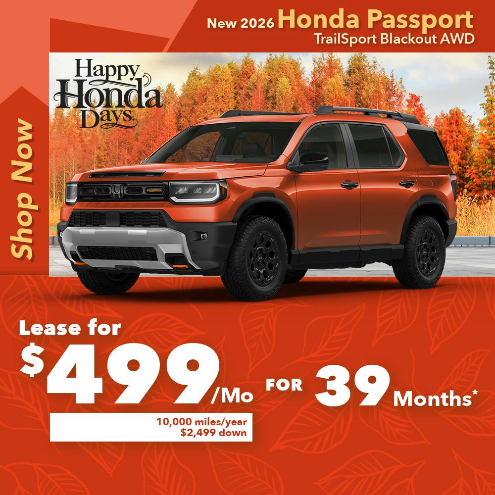 New 2026 Honda Passport TrailSport Blackout AWD | Diehl Honda of Massillon