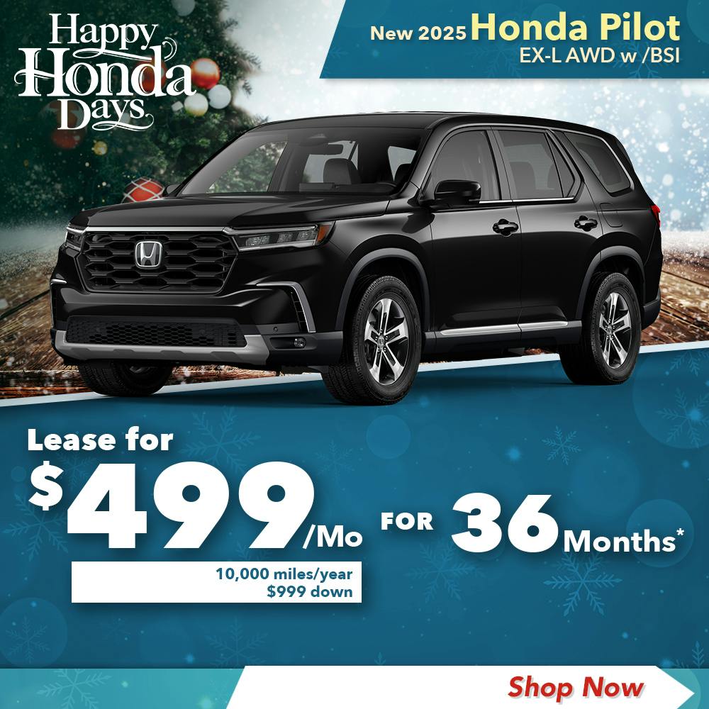 New 2025 Honda Pilot EX-L AWD w /BSI | Diehl Honda of Massillon