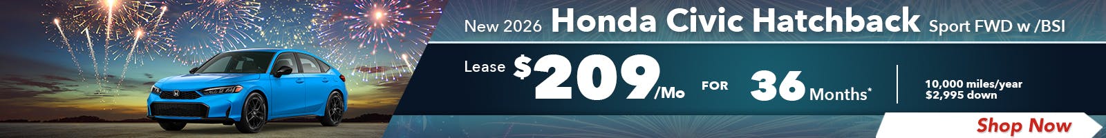 New 2026 Honda Civic Sport FWD w /BSI