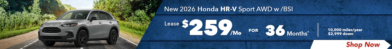 New 2026 Honda HR-V Sport AWD w /BSI